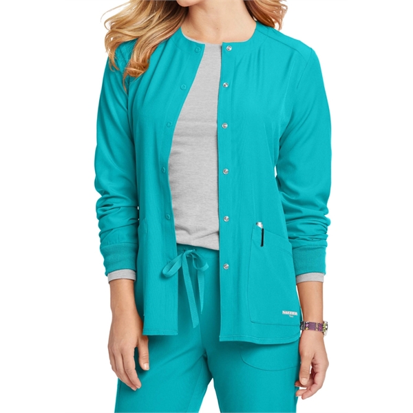Skechers Women's Stability 2-Pocket Snap Front Scrub Jacket - Skechers Women's Stability 2-Pocket Snap Front Scrub Jacket - Image 8 of 15