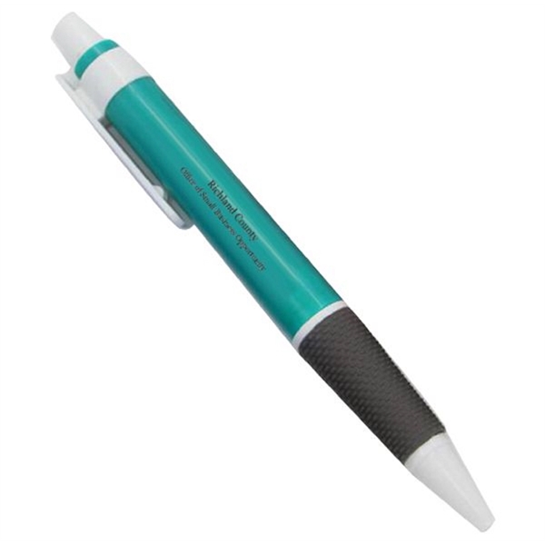 Classic plastic ballpoint pen with silicone grip - Classic plastic ballpoint pen with silicone grip - Image 3 of 6