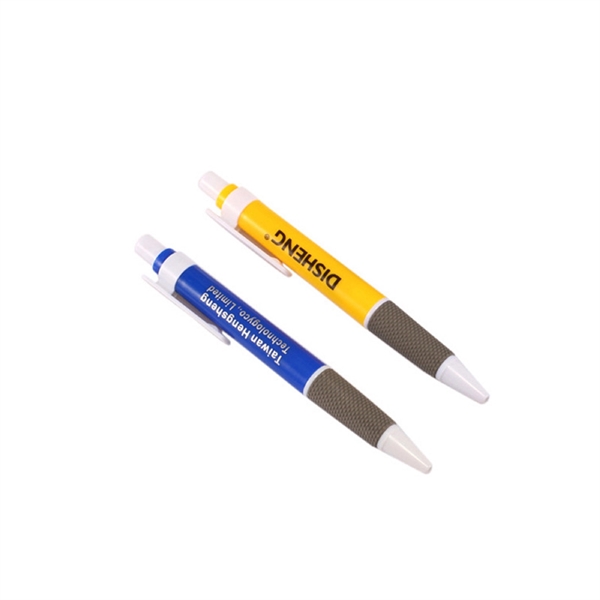 Classic plastic ballpoint pen with silicone grip - Classic plastic ballpoint pen with silicone grip - Image 5 of 6