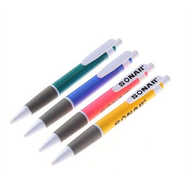 Classic plastic ballpoint pen with silicone grip - Classic plastic ballpoint pen with silicone grip - Image 6 of 6