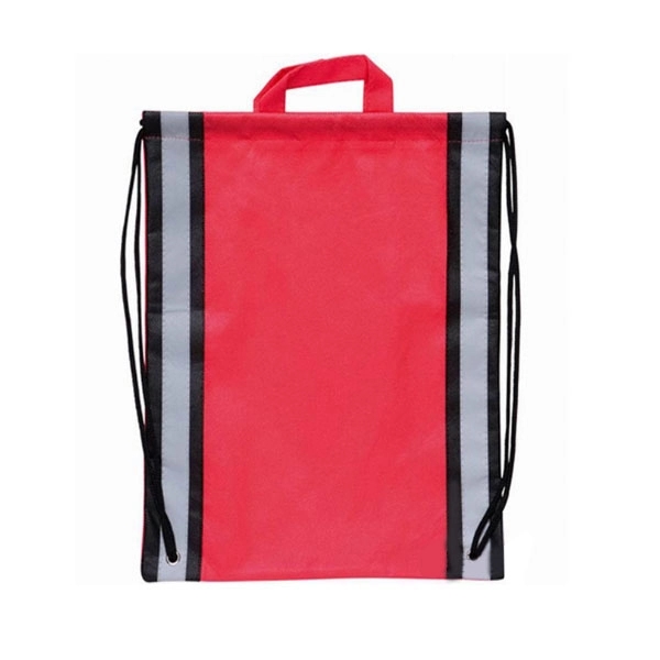 Large Non-Woven Reflective Drawstring Backpack - 20 " x 16 " - Large Non-Woven Reflective Drawstring Backpack - 20 " x 16 " - Image 1 of 13