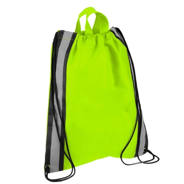 Large Non-Woven Reflective Drawstring Backpack - 20 " x 16 " - Large Non-Woven Reflective Drawstring Backpack - 20 " x 16 " - Image 2 of 13