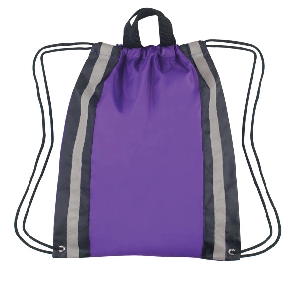 Large Non-Woven Reflective Drawstring Backpack - 20 " x 16 " - Large Non-Woven Reflective Drawstring Backpack - 20 " x 16 " - Image 3 of 13