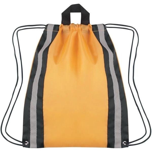 Large Non-Woven Reflective Drawstring Backpack - 20 " x 16 " - Large Non-Woven Reflective Drawstring Backpack - 20 " x 16 " - Image 5 of 13