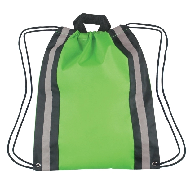 Large Non-Woven Reflective Drawstring Backpack - 20 " x 16 " - Large Non-Woven Reflective Drawstring Backpack - 20 " x 16 " - Image 7 of 13