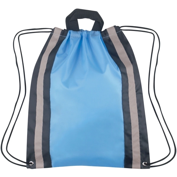 Large Non-Woven Reflective Drawstring Backpack - 20 " x 16 " - Large Non-Woven Reflective Drawstring Backpack - 20 " x 16 " - Image 9 of 13