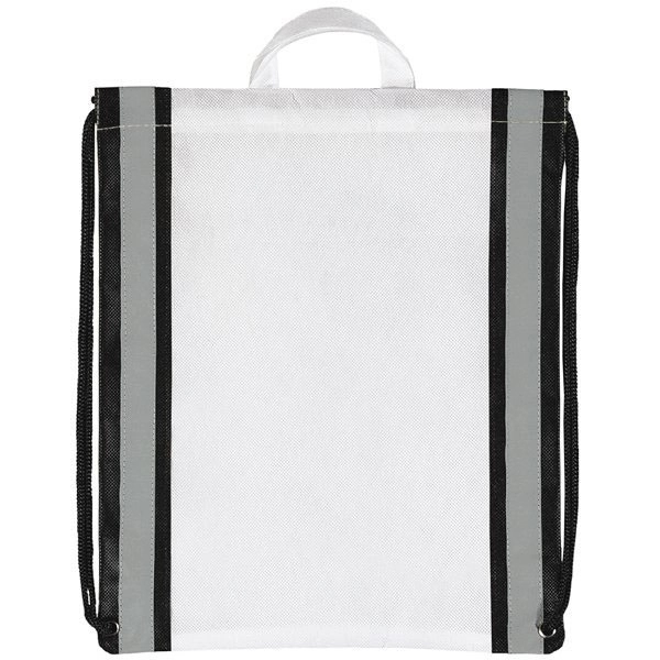 Large Non-Woven Reflective Drawstring Backpack - 20 " x 16 " - Large Non-Woven Reflective Drawstring Backpack - 20 " x 16 " - Image 10 of 13