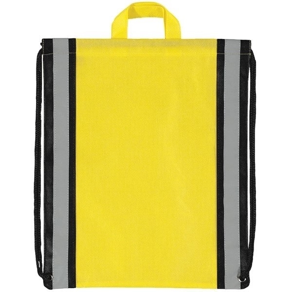Large Non-Woven Reflective Drawstring Backpack - 20 " x 16 " - Large Non-Woven Reflective Drawstring Backpack - 20 " x 16 " - Image 11 of 13