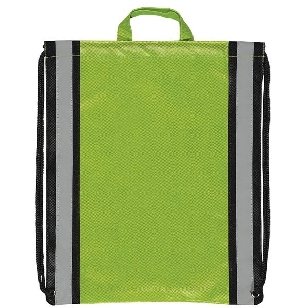 Large Non-Woven Reflective Drawstring Backpack - 20 " x 16 " - Large Non-Woven Reflective Drawstring Backpack - 20 " x 16 " - Image 12 of 13
