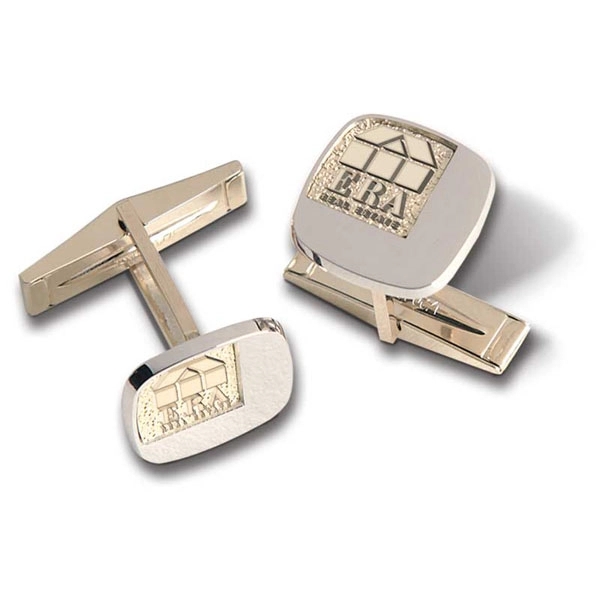 Men's Custom Corner Initials Motif Cufflinks - Men's Custom Corner Initials Motif Cufflinks - Image 0 of 0