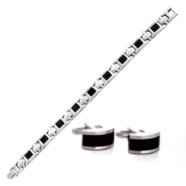 Checkered Link Bracelet and Cufflink Set - Checkered Link Bracelet and Cufflink Set - Image 0 of 0