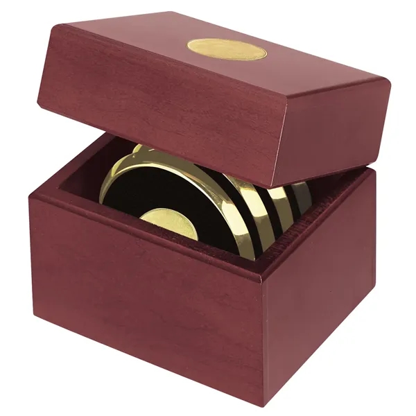 JAFFA® Four Coasters with Solid Cherry Chest