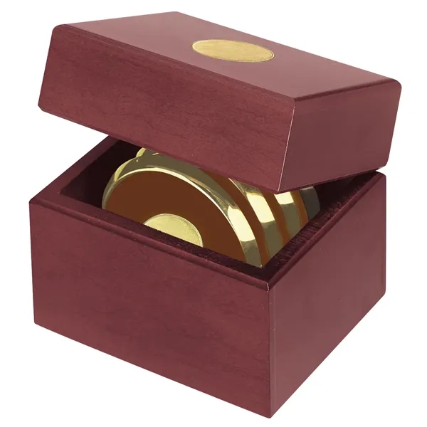JAFFA® Four Coasters with Solid Cherry Chest