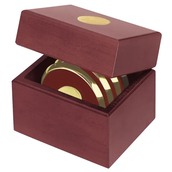 JAFFA® Four Coasters with Solid Cherry Chest