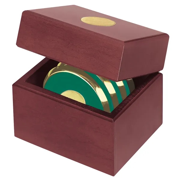 JAFFA® Four Coasters with Solid Cherry Chest