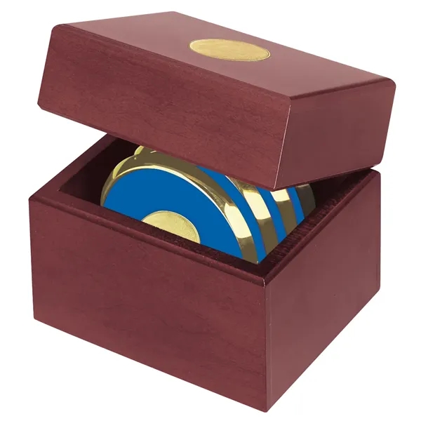 JAFFA® Four Coasters with Solid Cherry Chest