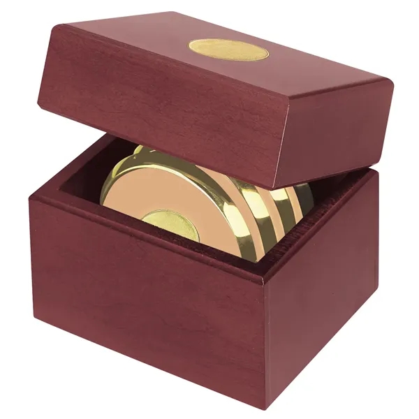 JAFFA® Four Coasters with Solid Cherry Chest