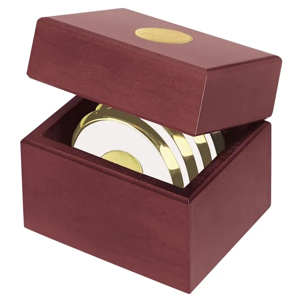 JAFFA® Four Coasters with Solid Cherry Chest
