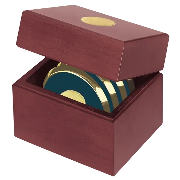 JAFFA® Four Coasters with Solid Cherry Chest