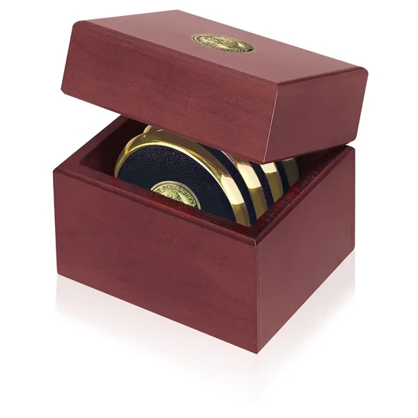 JAFFA® Four Coasters with Solid Cherry Chest