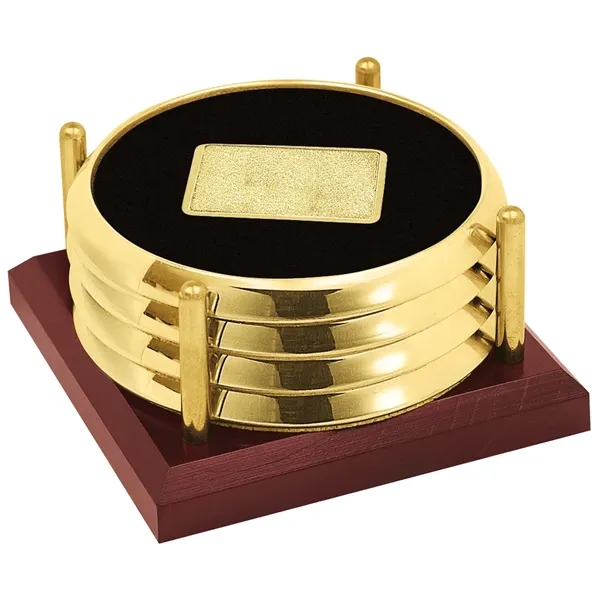 JAFFA® Four Coasters with Solid Cherry Tray