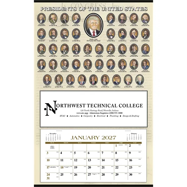 Triumph® Calendars Presidents Hanger 12-Month Calendar