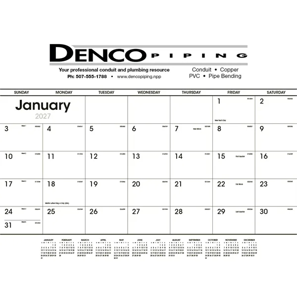 Triumph® Calendars Black & White Desk Pad