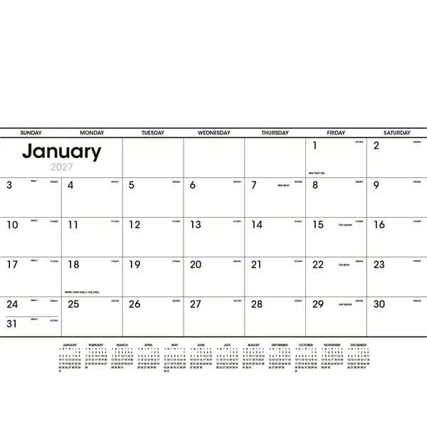 Triumph® Calendars Black & White Desk Pad