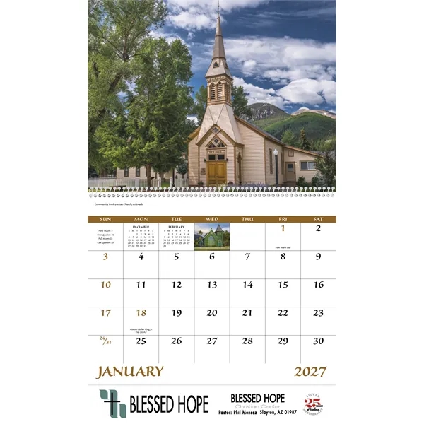 Good Value™ Scenic Churches - Spiral Calendar