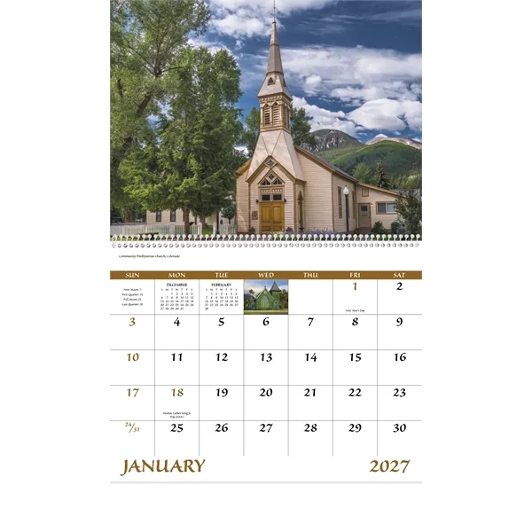 Good Value™ Scenic Churches - Spiral Calendar