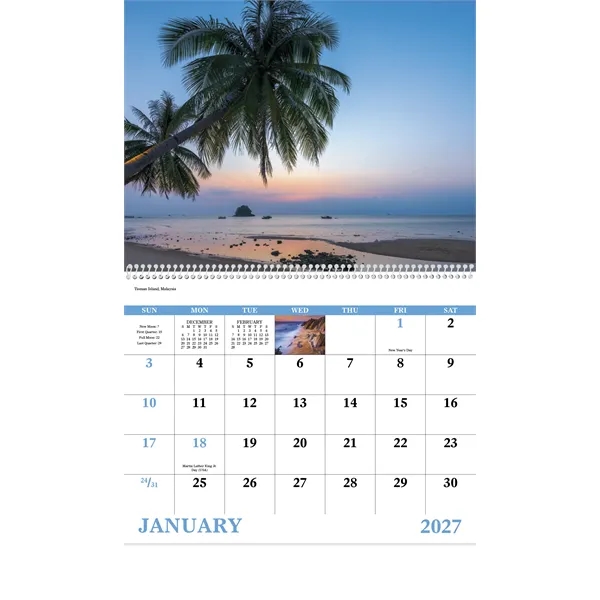 Good Value™ Beach Paradise - Spiral Calendar