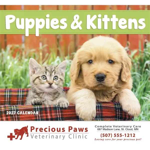 Good Value™ Puppies & Kittens - Stapled Calendar