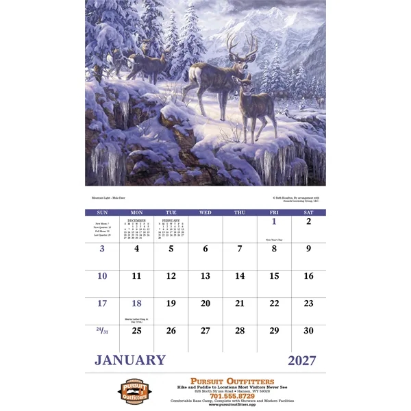 Good Value™ Wildlife Canvas - Stapled Calendar