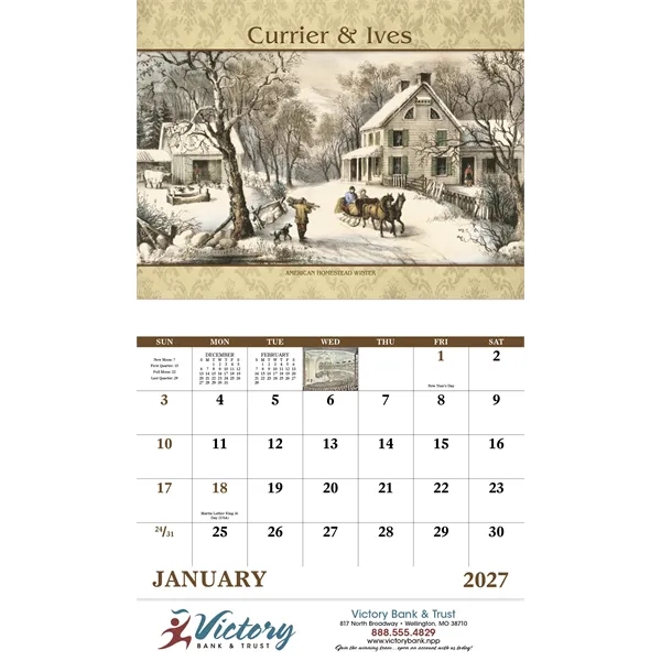 Good Value™ Currier & Ives - Stapled Calendar