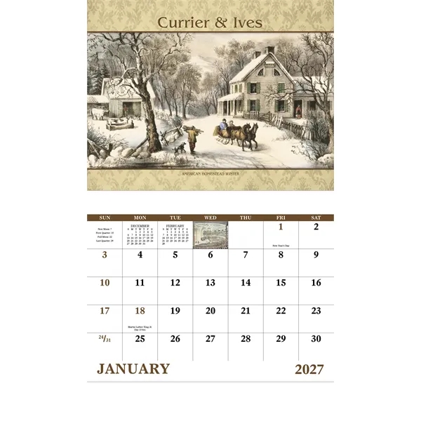 Good Value™ Currier & Ives - Stapled Calendar