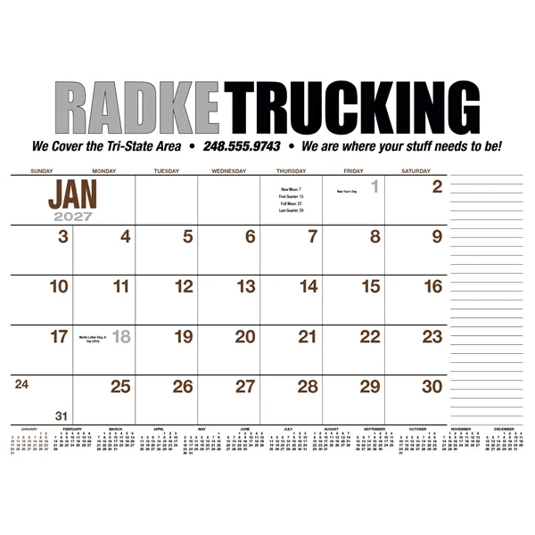 Products 13-Month Desk Pad Calendar