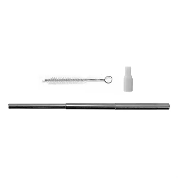 Custom Collapsible Straw Stainless Steel Kit With Brush Cleaner