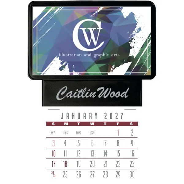 Triumph® Calendars Press-N-Stick Business Card Holder Wit...