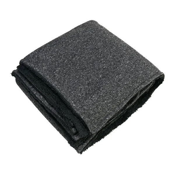 Sherpa-Backed Heathered Blanket