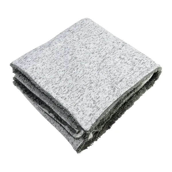 Sherpa-Backed Heathered Blanket