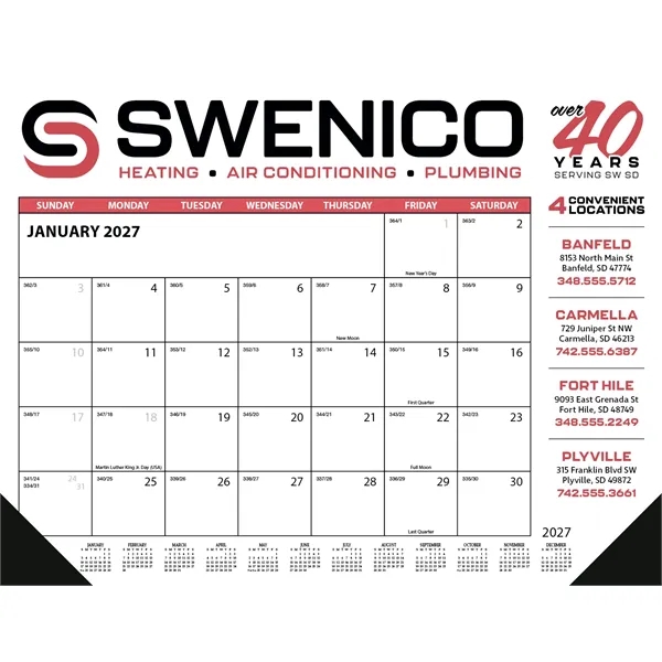 Skinner & Kennedy® Desk Pad Calendar