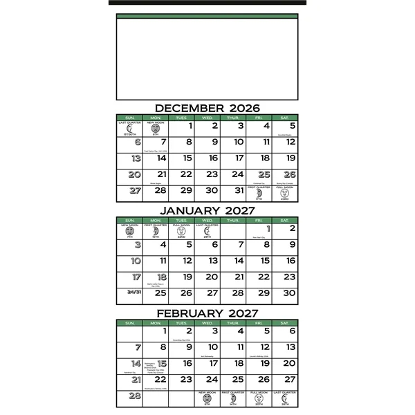 Skinner & Kennedy® 3-Month Display 12-Sheet Calendar