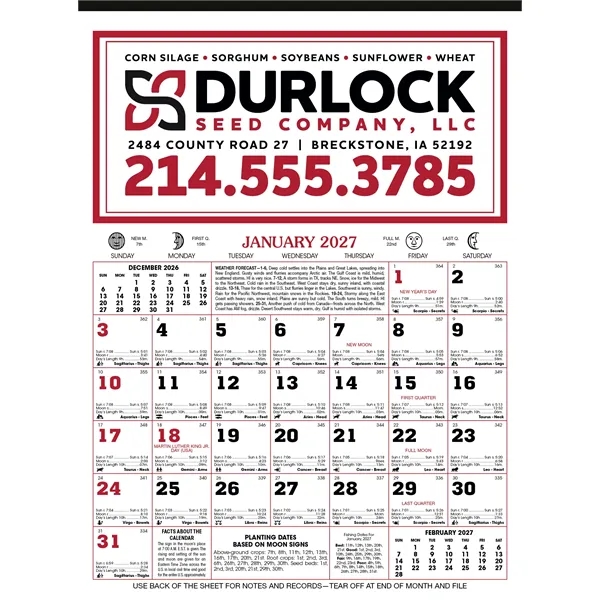 Custom Skinner & Kennedy® 12-Sheet Almanac Calendar