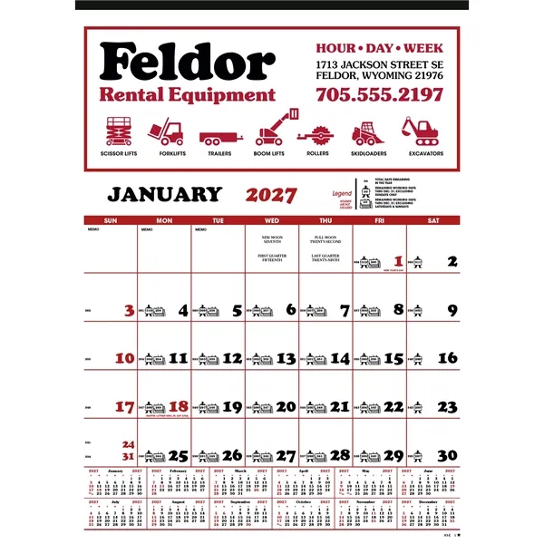 Custom Skinner & Kennedy® Contractor's 12-Sheet Calendar