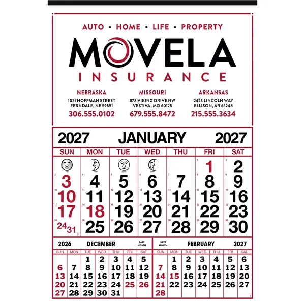 Custom Skinner & Kennedy® Commercial 12-Sheet Calendar