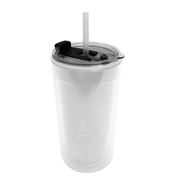Garyline® Transparent Tumbler with 2-in-1 Lid with Straw ...