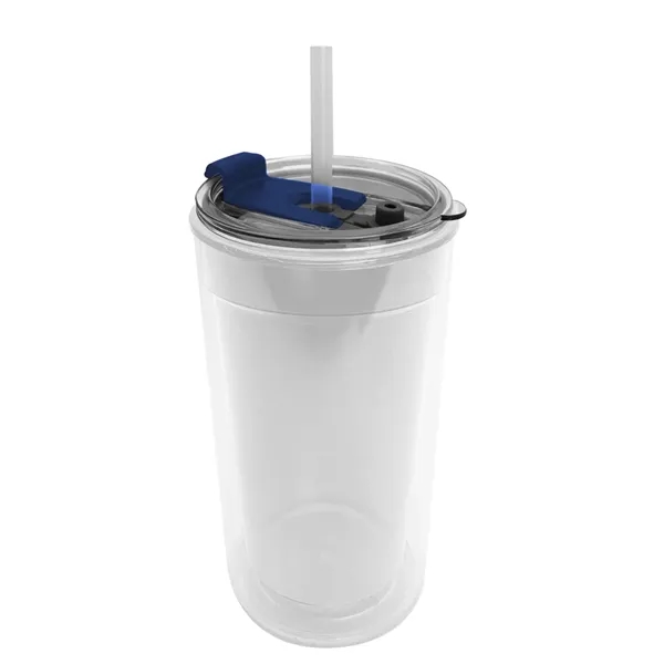 Garyline® Transparent Tumbler with 2-in-1 Lid with Straw ...