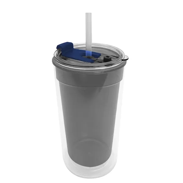 Garyline® Transparent Tumbler with 2-in-1 Lid with Straw ...