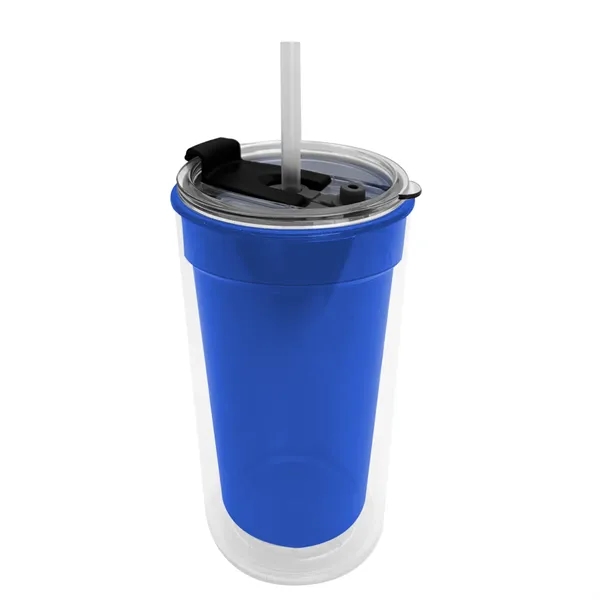 Garyline® Transparent Tumbler with 2-in-1 Lid with Straw ...