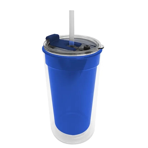 Garyline® Transparent Tumbler with 2-in-1 Lid with Straw ...